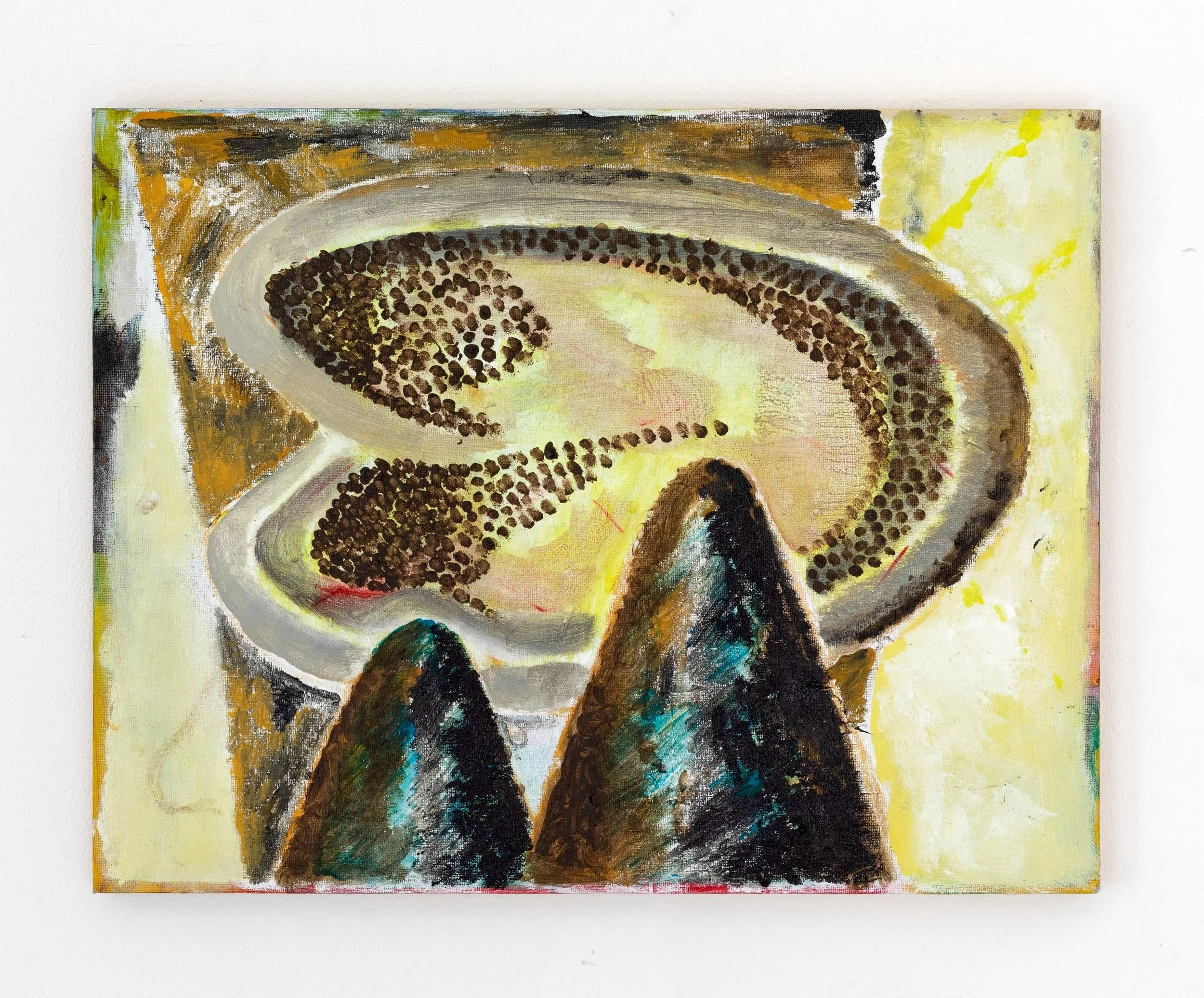  Two Minds Maybe   2023-24
Acrylic and flashe on canvas board. 35x45cm