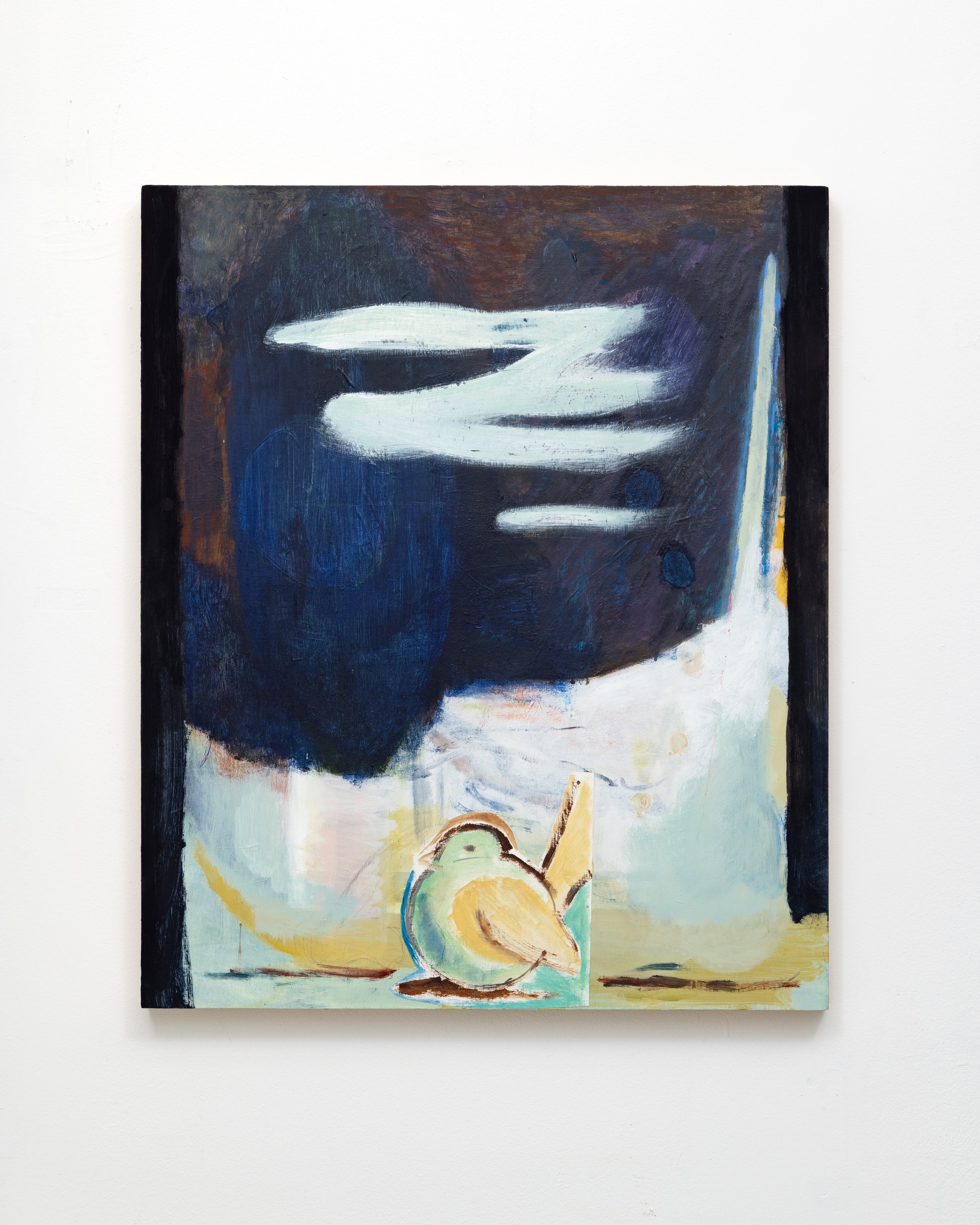  A Circle Disguising Itself as a Bird   2021-25
Acrylic and flashe on panel. 60x50cm