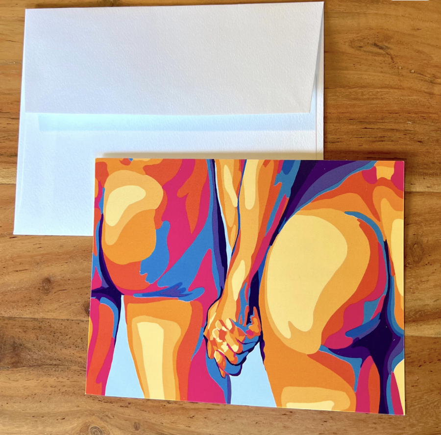 Colorful Couple Butt Print Card | 5.5"x4.25" One-Sided Postcards