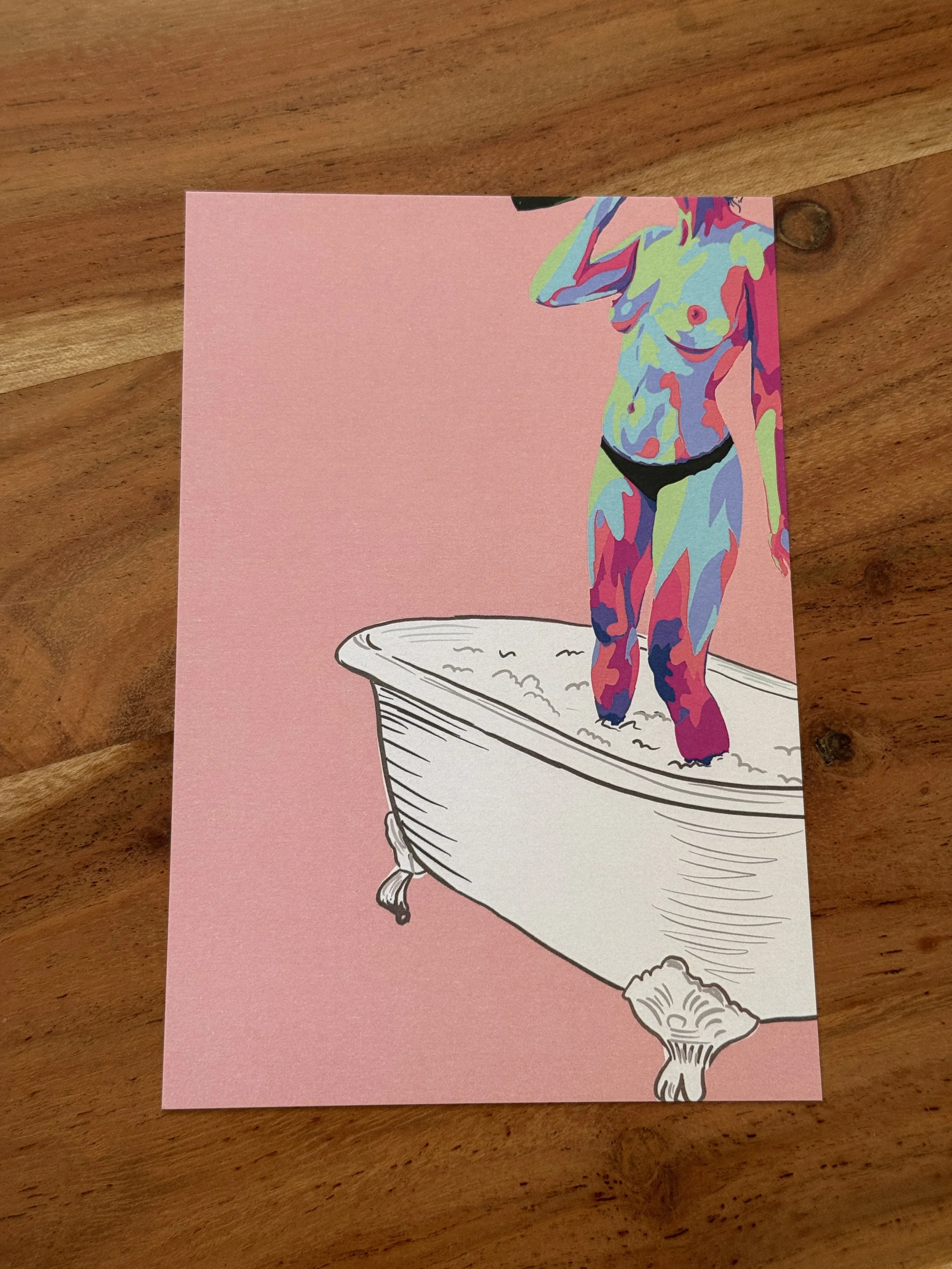 Bubbles & Bathtub Small Print Cards | 4"x6" Postcards