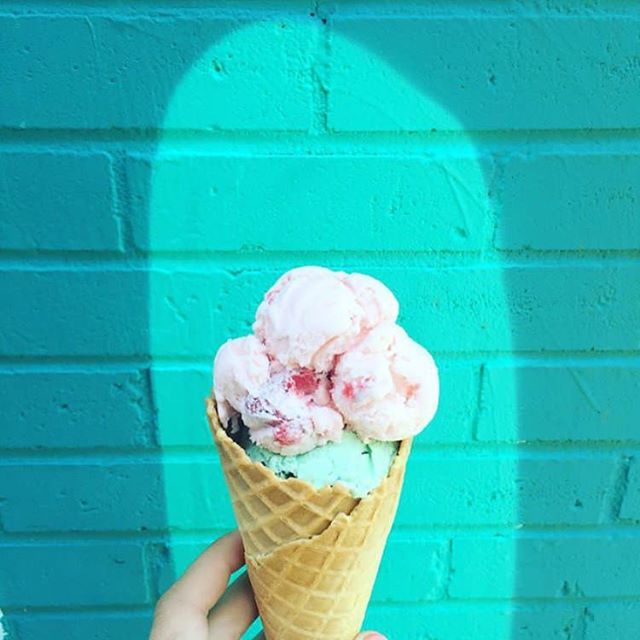 Strawberry stacked on some Mint Chip in a Waffle Cone. Although we're known for our funky flavours, we've always got a place in our heart for the #classics Thanks @chelseywellsey for sharing!#leplateau #mtlfood #mtl #montreal #montrealfood #summer #m