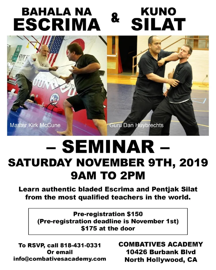 Seminar Schedule — Combatives Academy Martial Arts Los Angeles Self