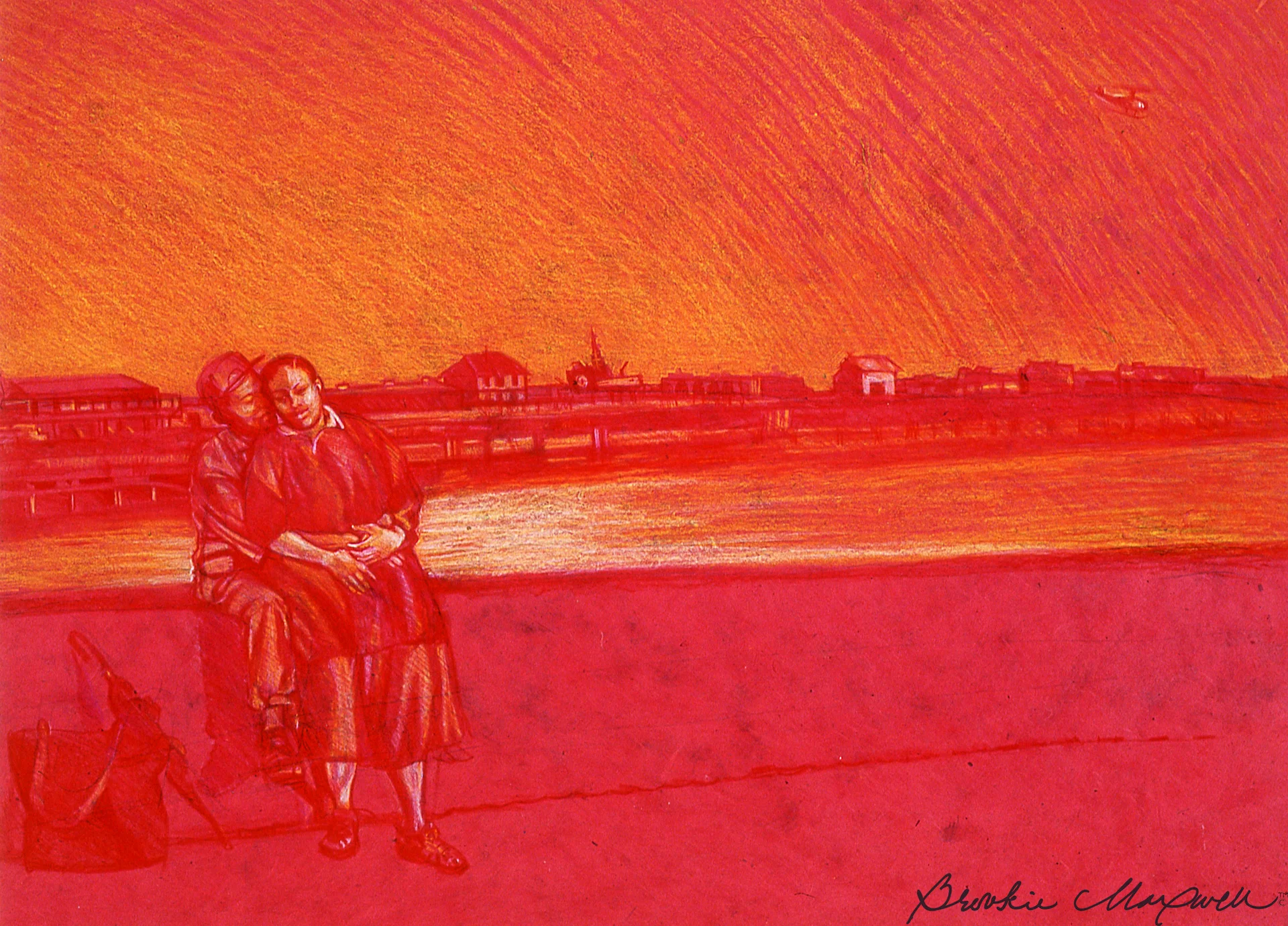 Stay Just a Little Bit Longer , Caran d'ache crayon on paper, 25 x 32", 1998-2000