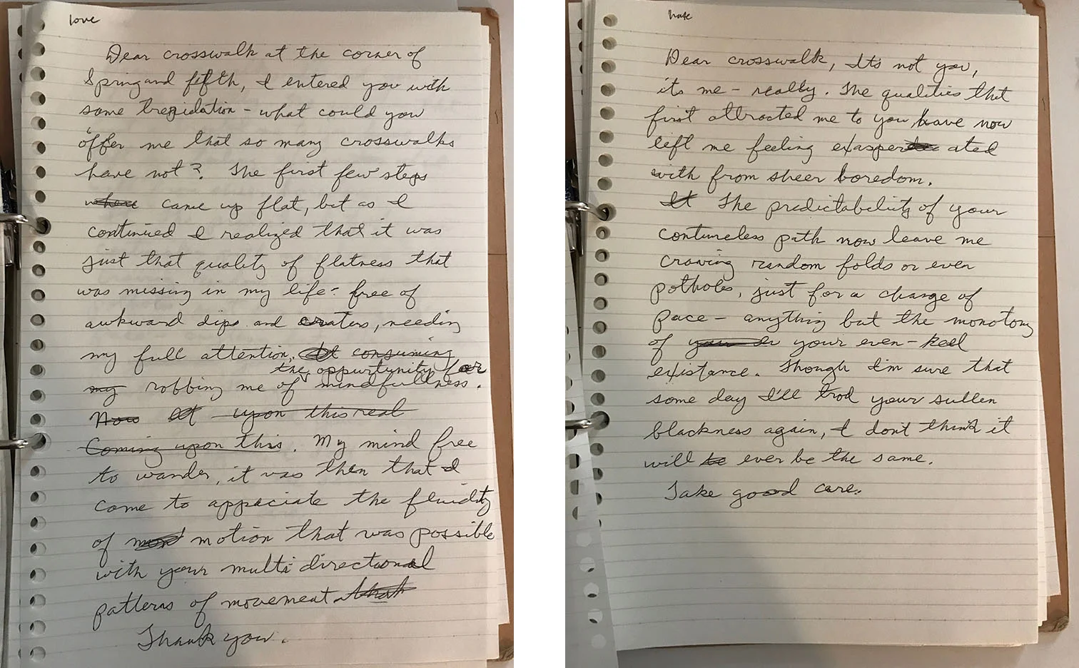 A set of letters shared by a participant