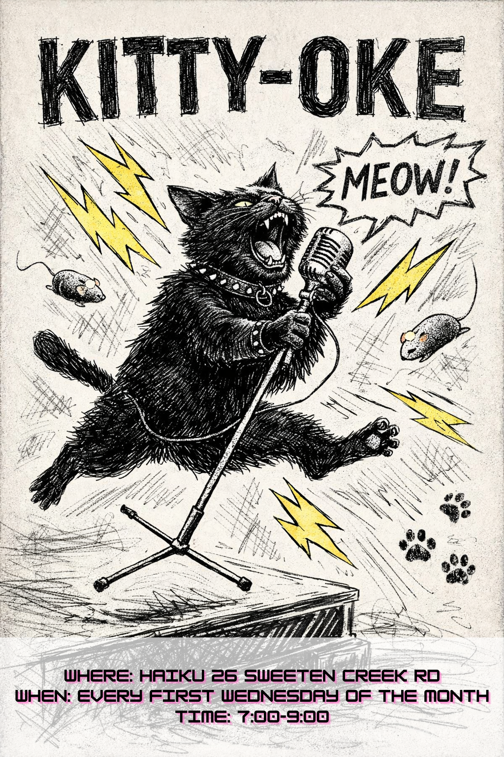 Kitty-Oke in the garden