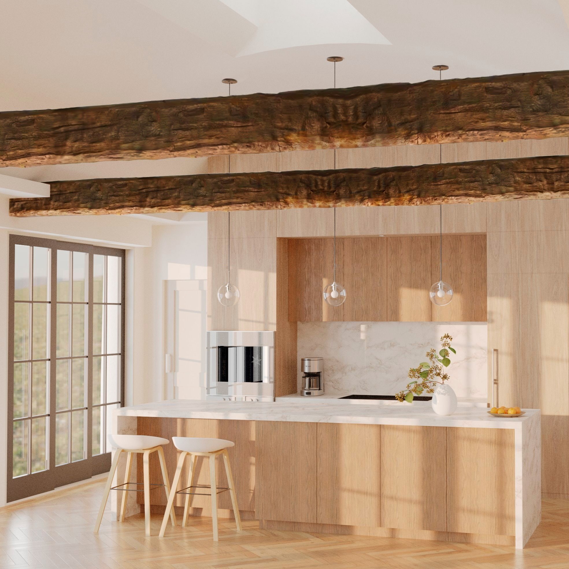 The Great Kitchen: Concept to Construction. 

This Kitchen was conceived to become the heart of the house. A grand welcome room immediately connects the old existing house and the new addition. It offers views out to nature through large french doors