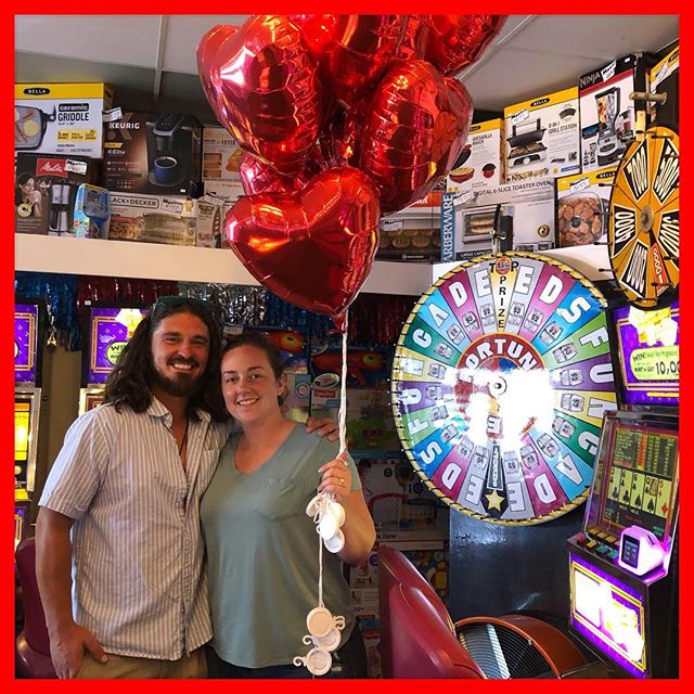 Ashlee hits TOP prize and Patrick proposed! Congratulations on a beautiful engagement, Ashlee &amp; Patrick for ever! #proposal #wedding #edsfuncade #wildwood  #jerseyshore #love
