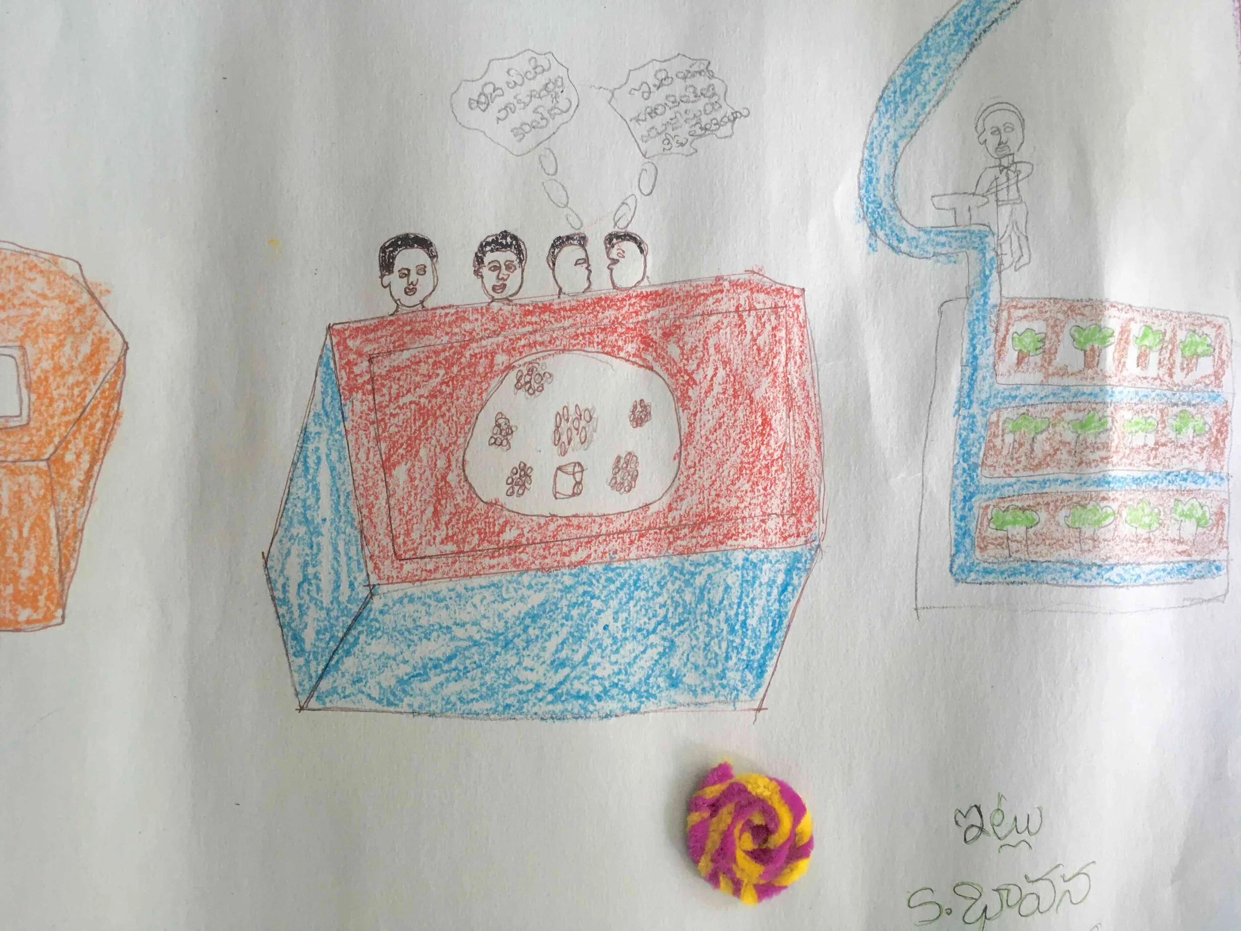 A child's representation of the Digital Thali exhibit