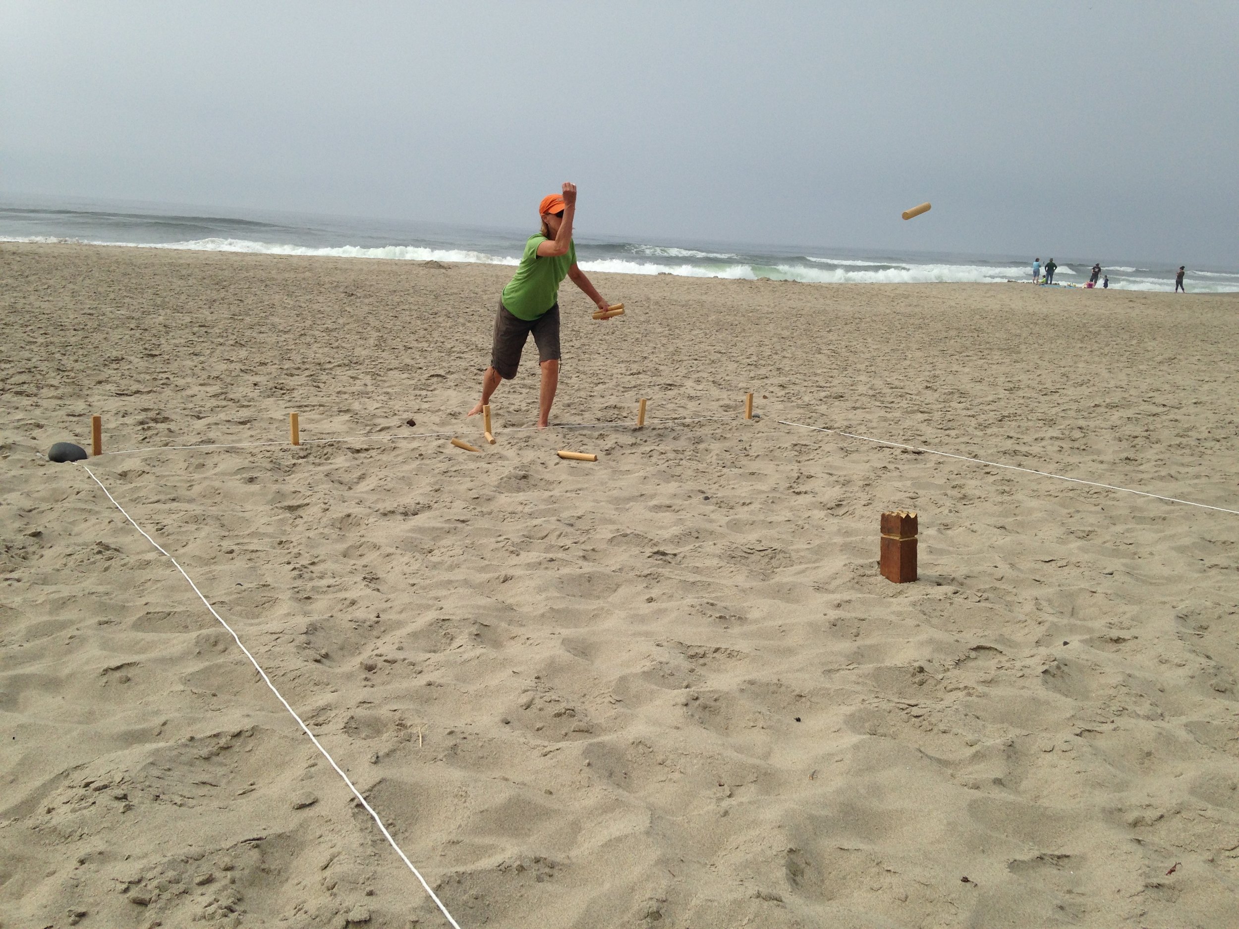 Kubb is one of our longstanding beach games. My brother made this set himself, and we love it!    