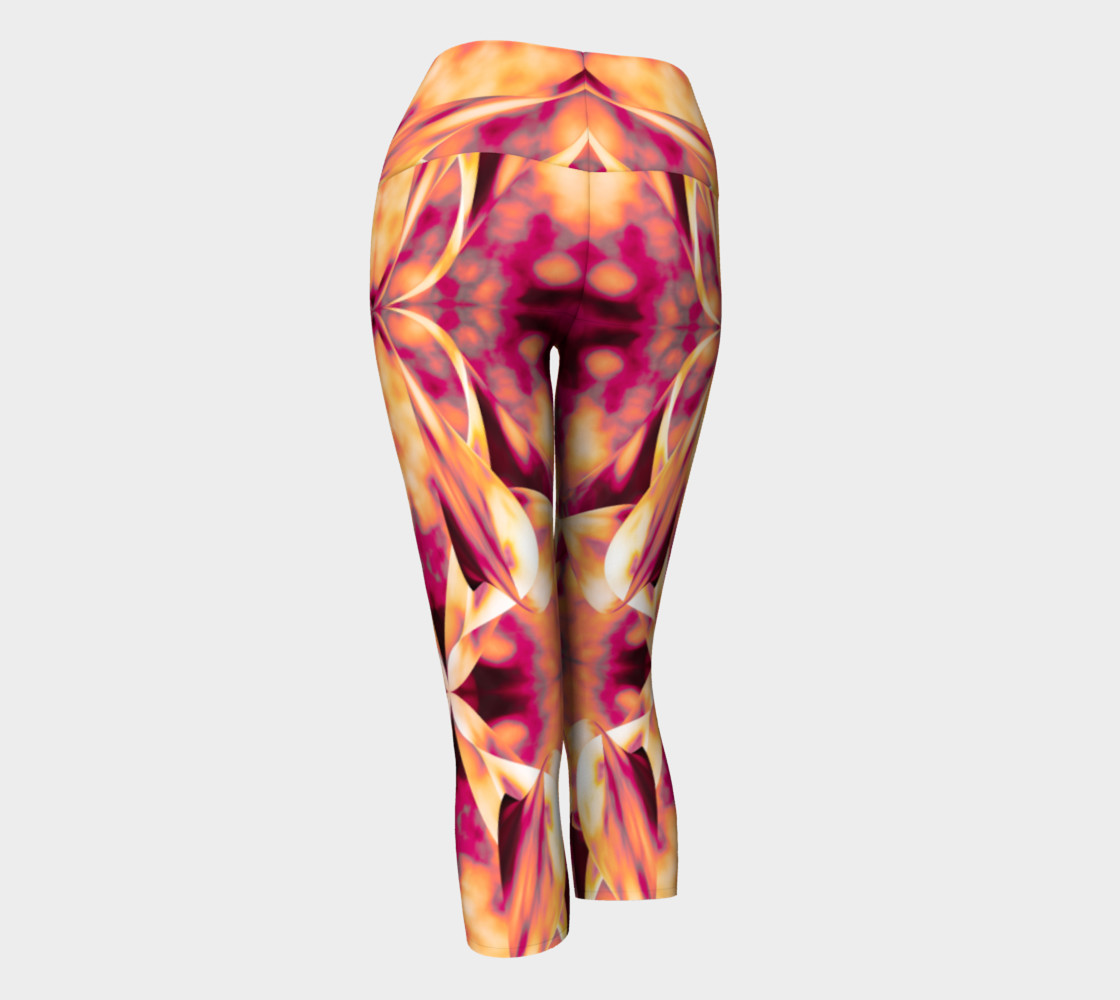 A Picture of Pele's Tropical Essence Yoga Capris, Yoga Essentials, Embodywear Fashions artist Kathy Beal Santa Fe New Mexico USA