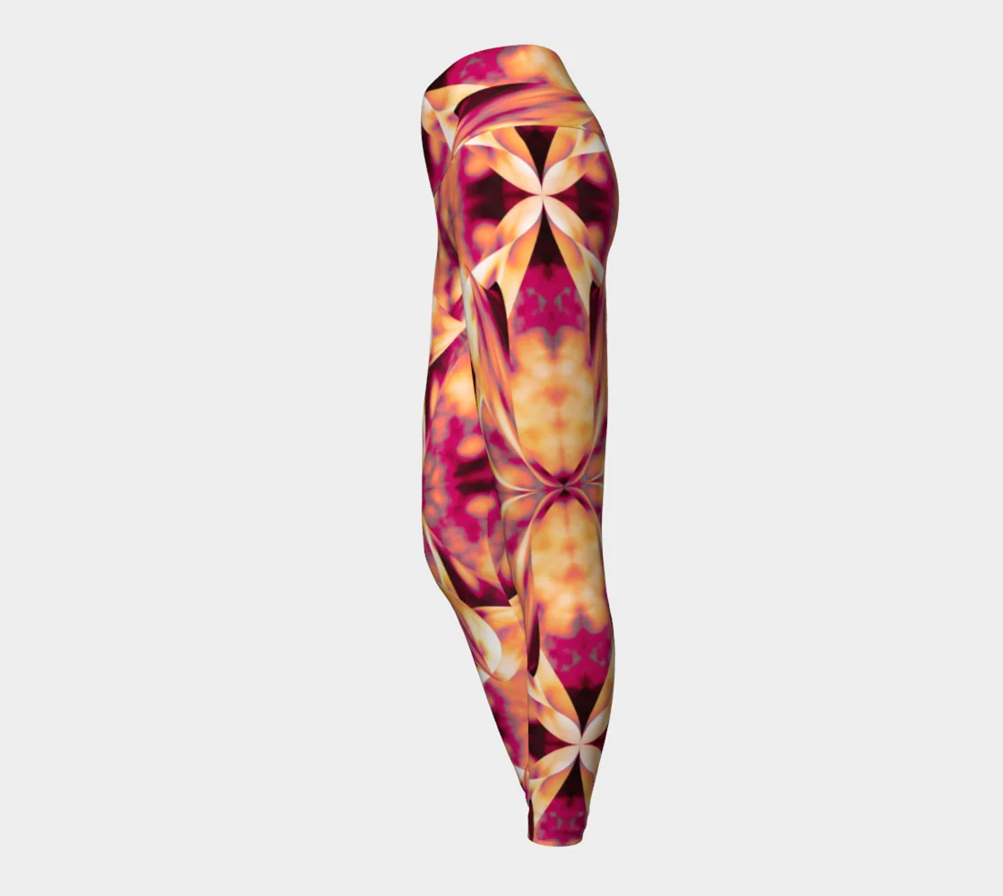 A Picture of Pele's Tropical Essence Yoga Leggings, Yoga Essentials, Embodywear Fashions artist Kathy Beal Santa Fe New Mexico USA