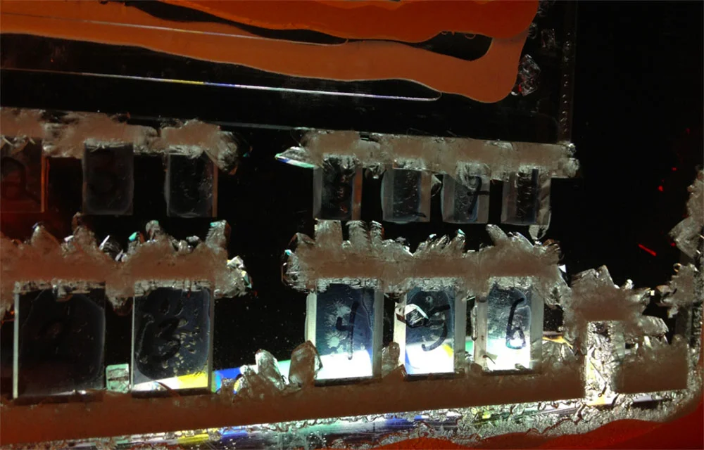 Crystals captured through an 8 day time lapse
