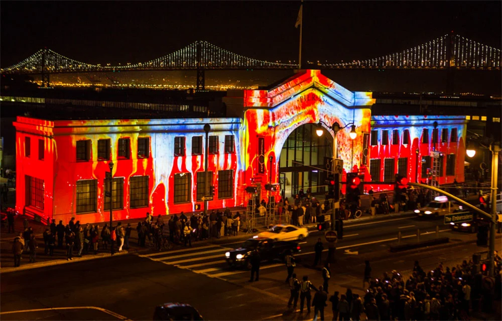 Wax melt facade projection