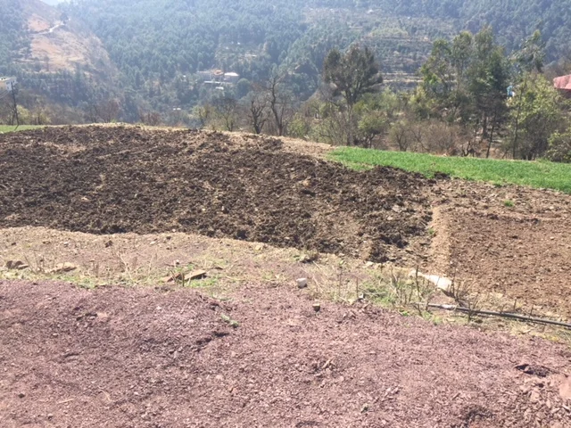 Making pastureland on the side of a mountain.