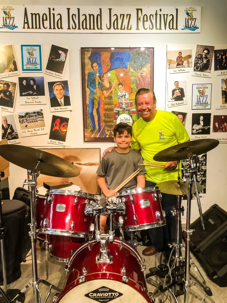 Ethan Magnet with Les at the Drum Studio