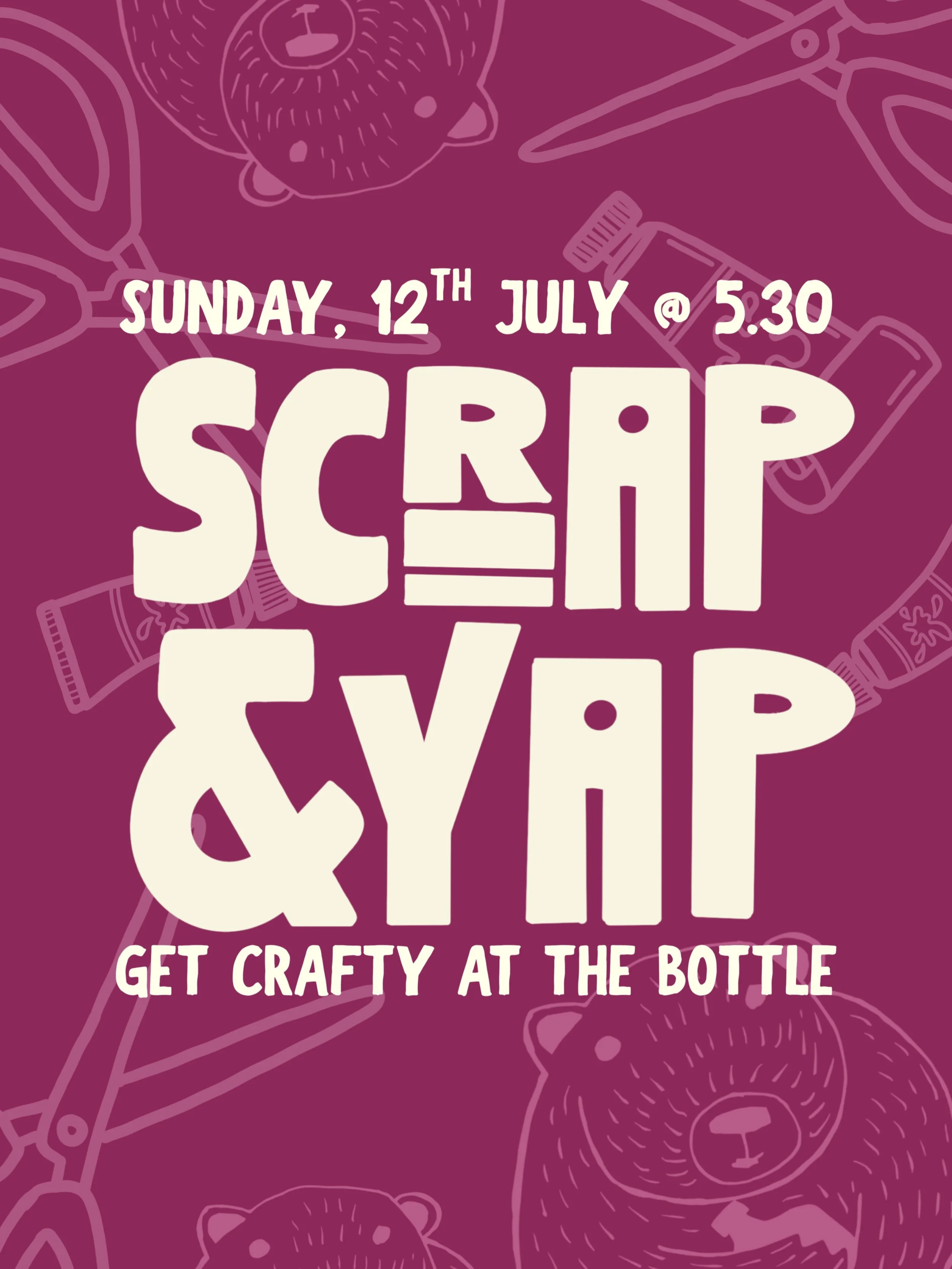 Come get your craft on at The Bottle ✂️🐾🎨 Join us from 5.30pm this Sunday! We will have stickers, scrap paper, glue sticks and more! Bring along something you&rsquo;re already working on or just come down and see what inspiration strikes you! Maz w