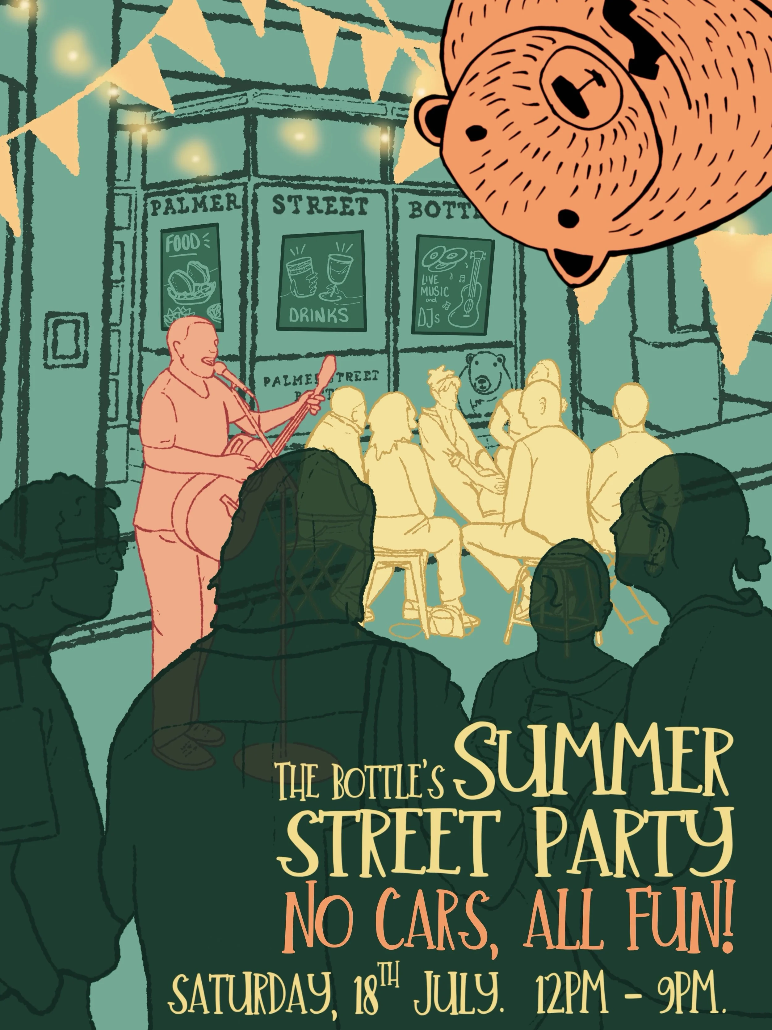 🎉☀️WE&rsquo;VE ONLY GONE AND DONE IT!☀️🎉

For the first time ever, we&rsquo;re closing the road for The Bottle&rsquo;s Summer Street Party!

That&rsquo;s right. No traffic. No squeezing onto the pavement. Just a whole street filled with live music,