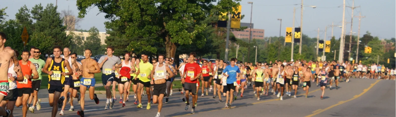 Running strong during the early miles along The Crim course.