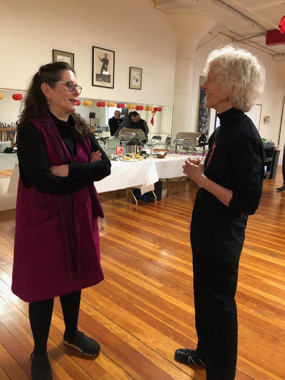 Amy Sparks and Libby Frost at the Lunar New Year Potluck