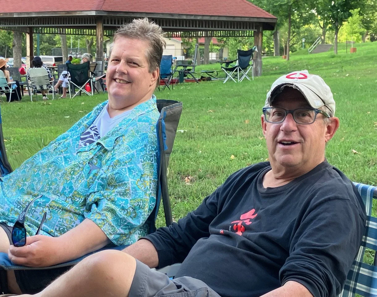 Fran Myers and Steve Silver taking it easy at the Summer Social