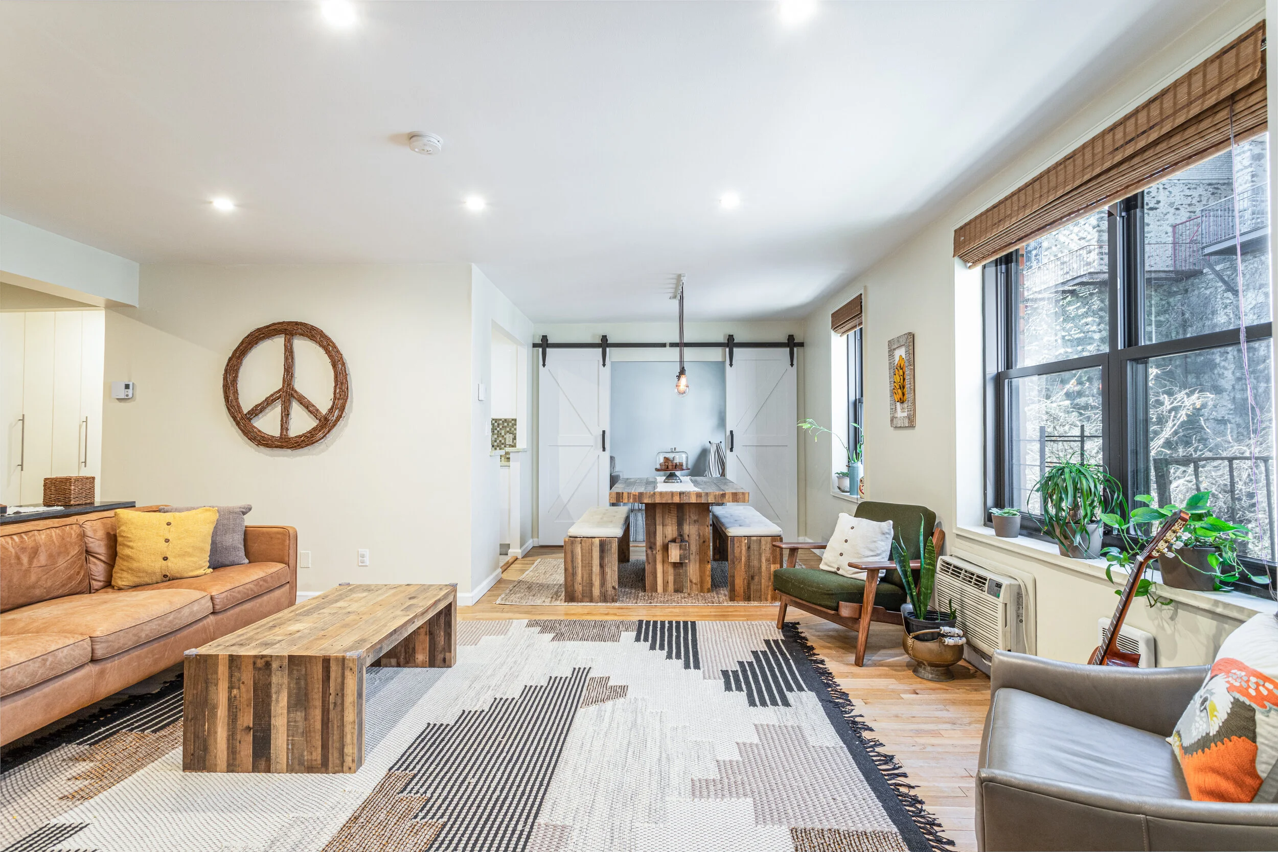 House living room with rustic interior