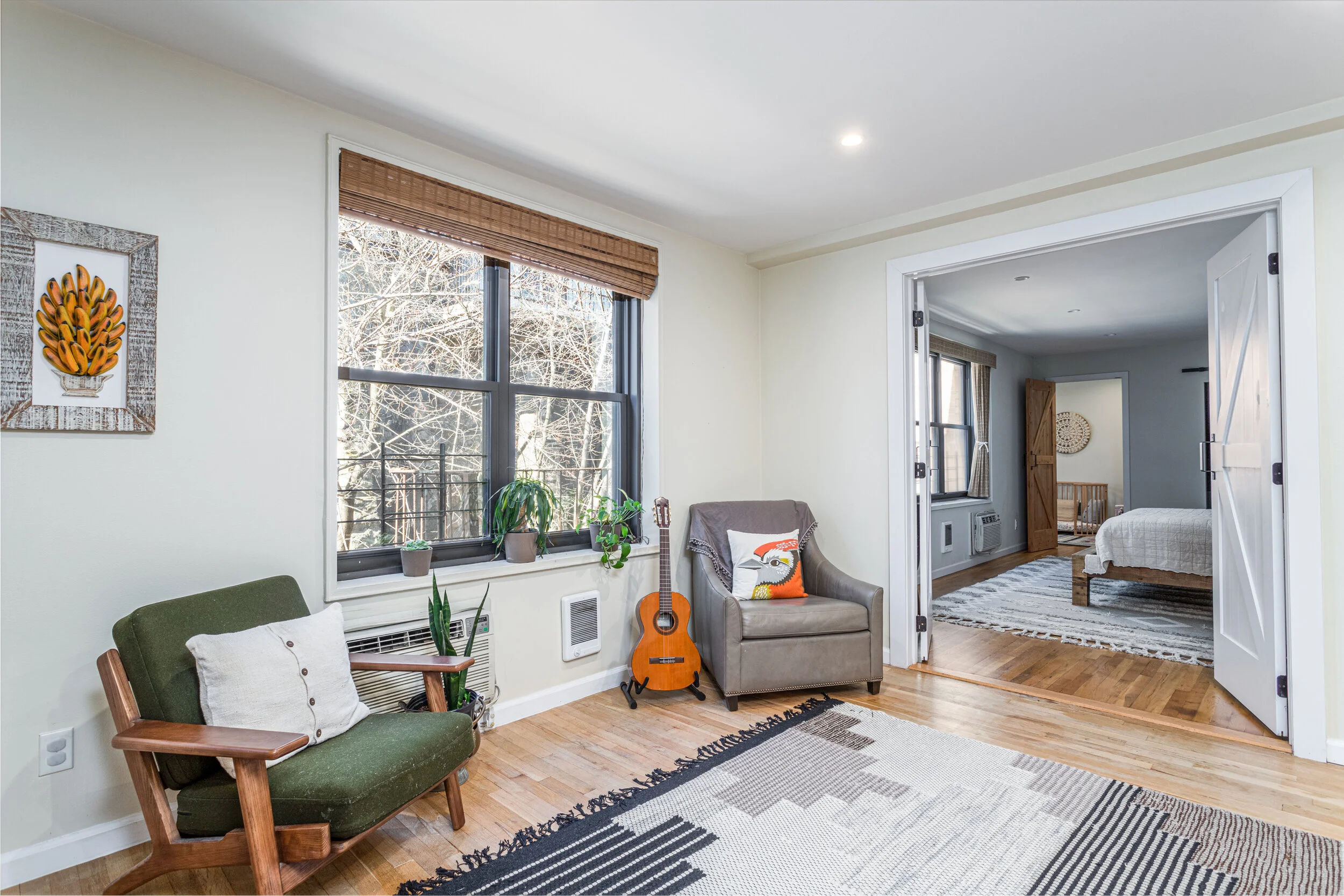 House living room with rustic interior