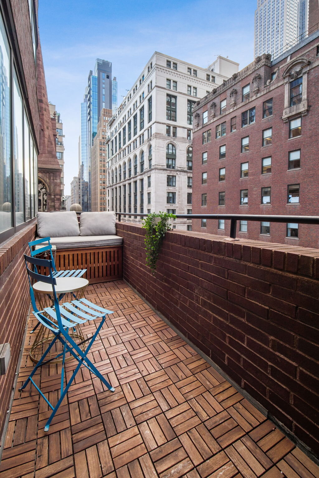 NYC Apartment Exterior Balcony with City View