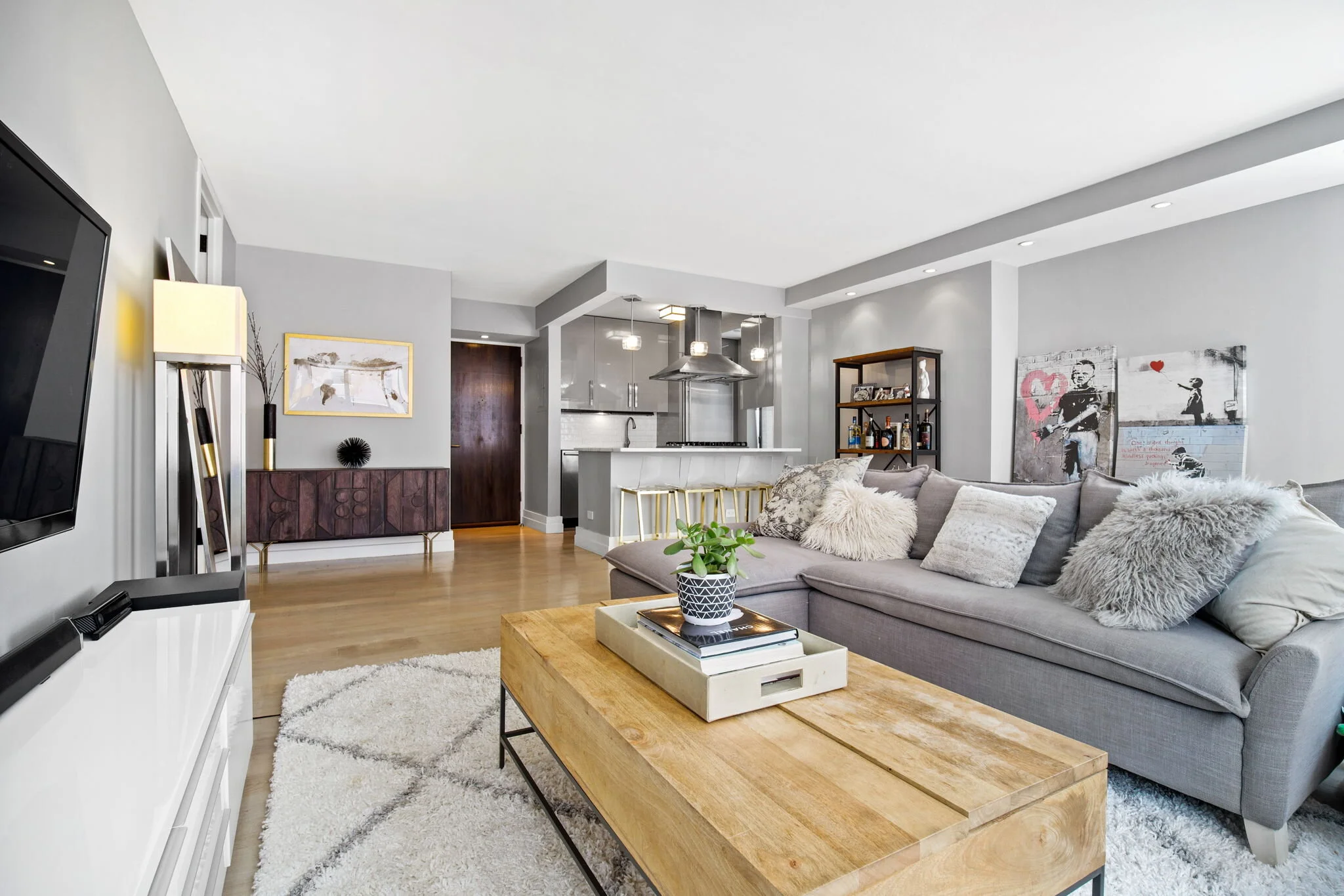 Modern NYC Apartment Open Plan Living Area Interior