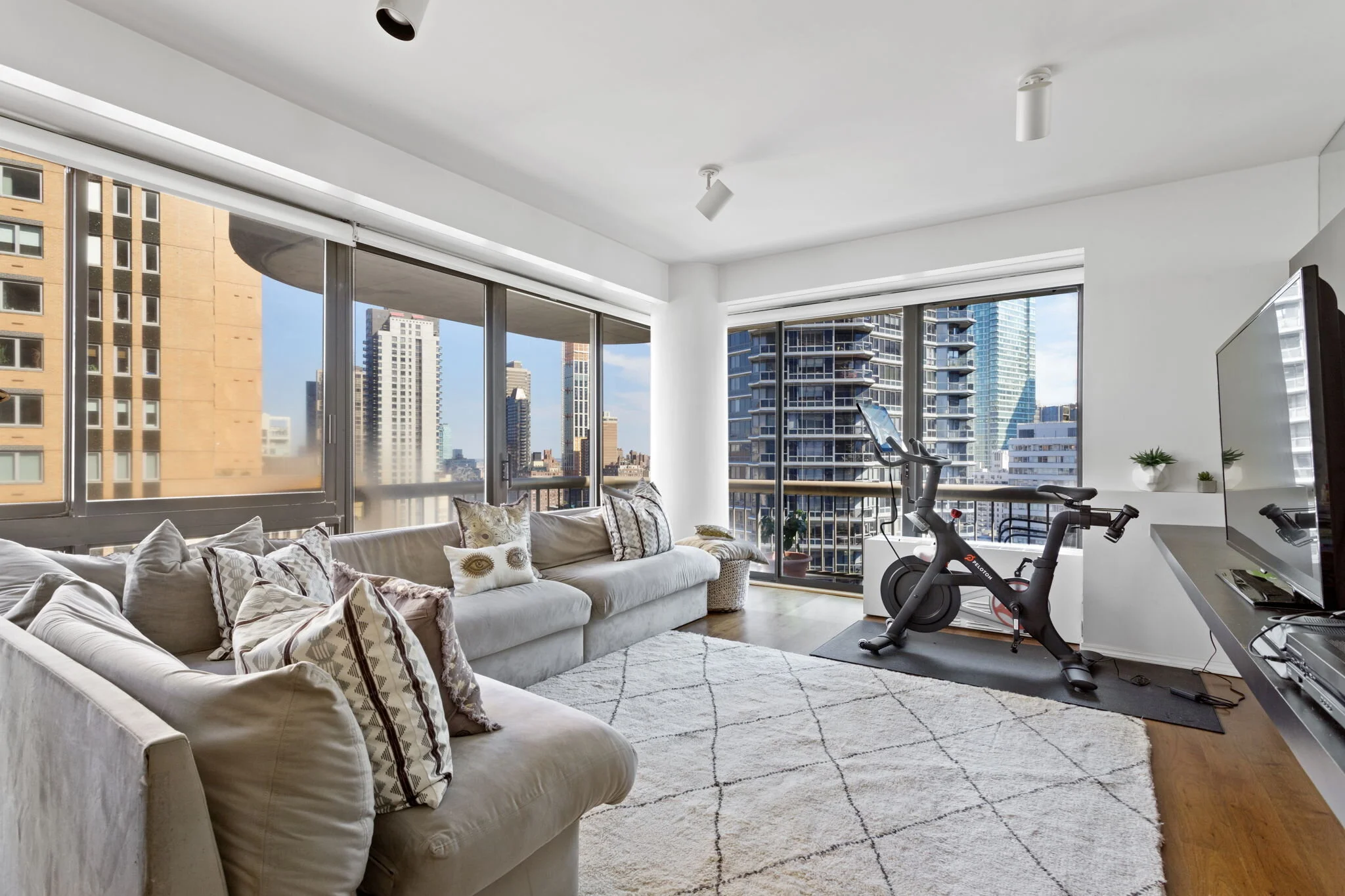 NYC Apartment Interior Living Area with City View
