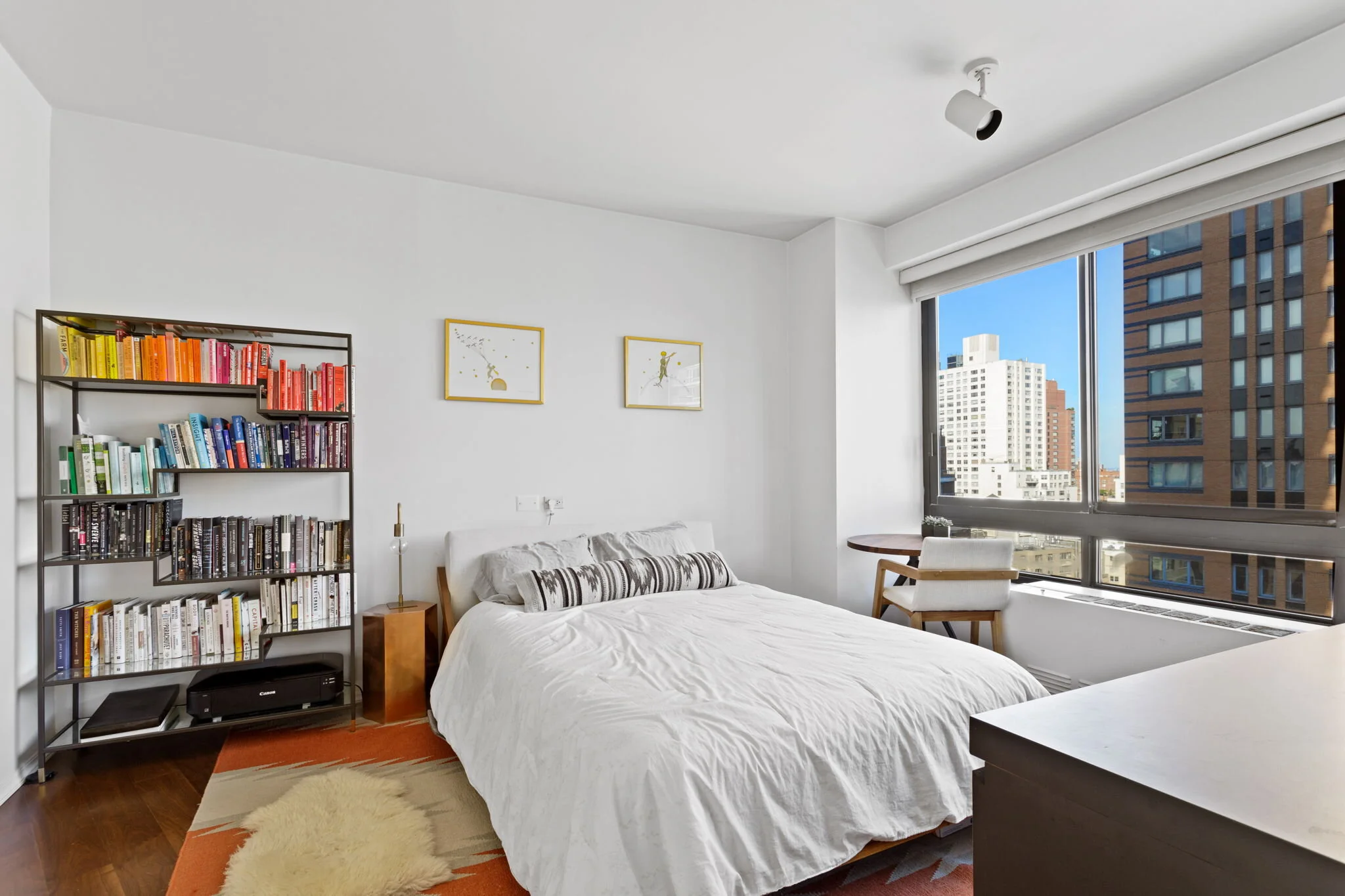 NYC Apartment Interior Bedroom with City View