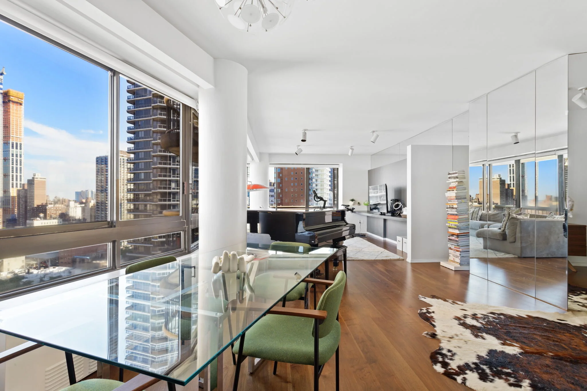 NYC Apartment Open Plan Interior with City View