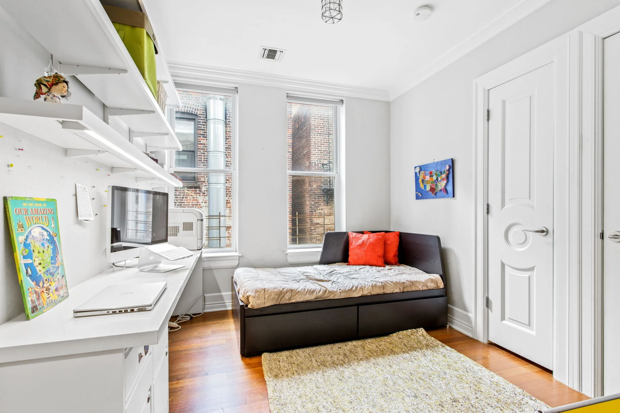 NYC Apartment Interior Bedroom with Desk Office