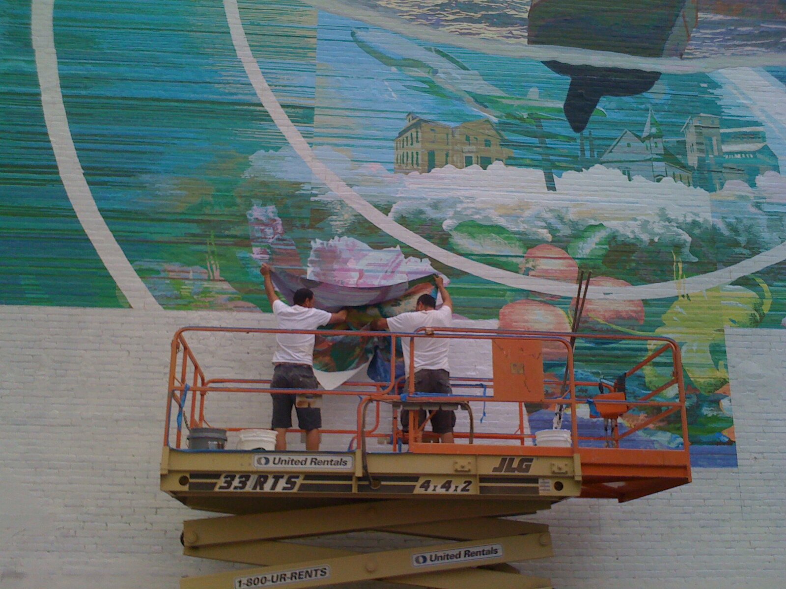  Installation Shot- “Seneca 634”, 2010, Acrylic Mural, 38 X 80 ft, Geneva NY 