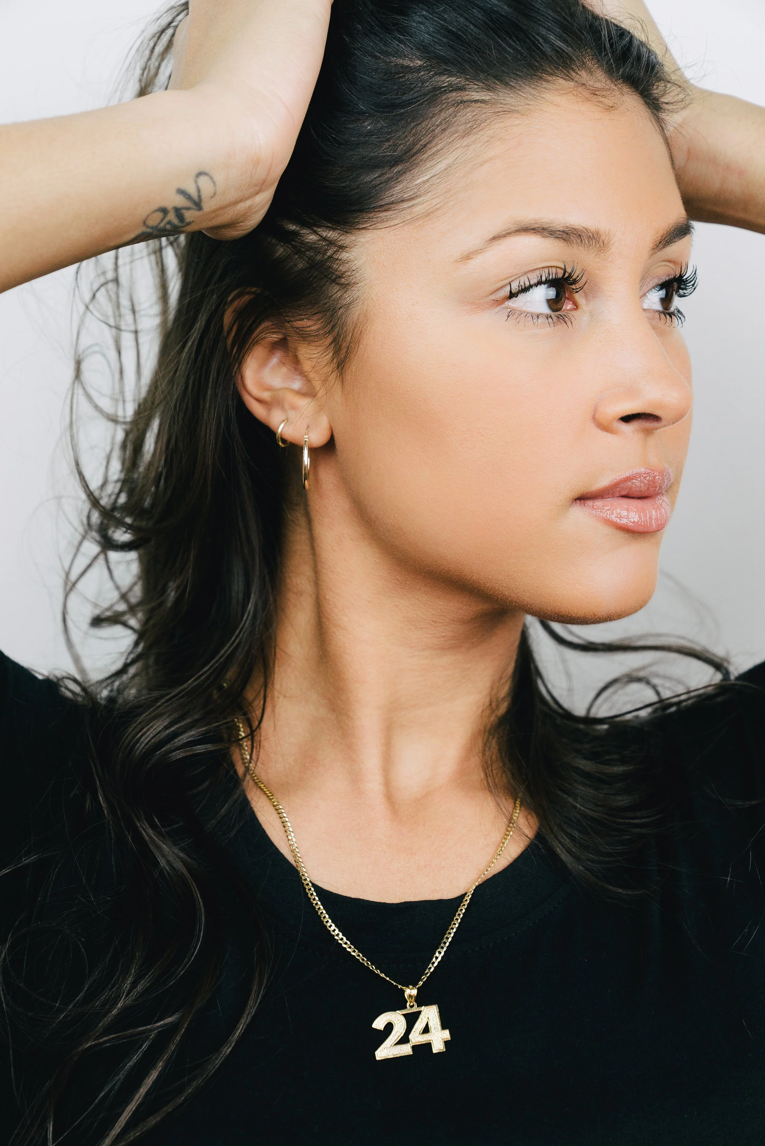 #24 Champion Necklace +Lola + Mini Golden Hoop.jpg