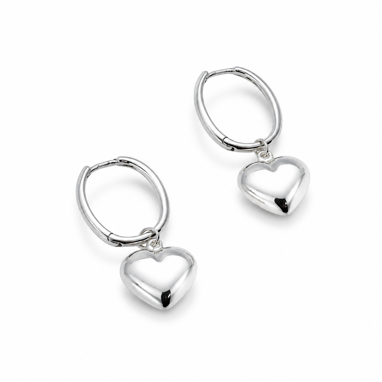 Puffed Heart Hoops