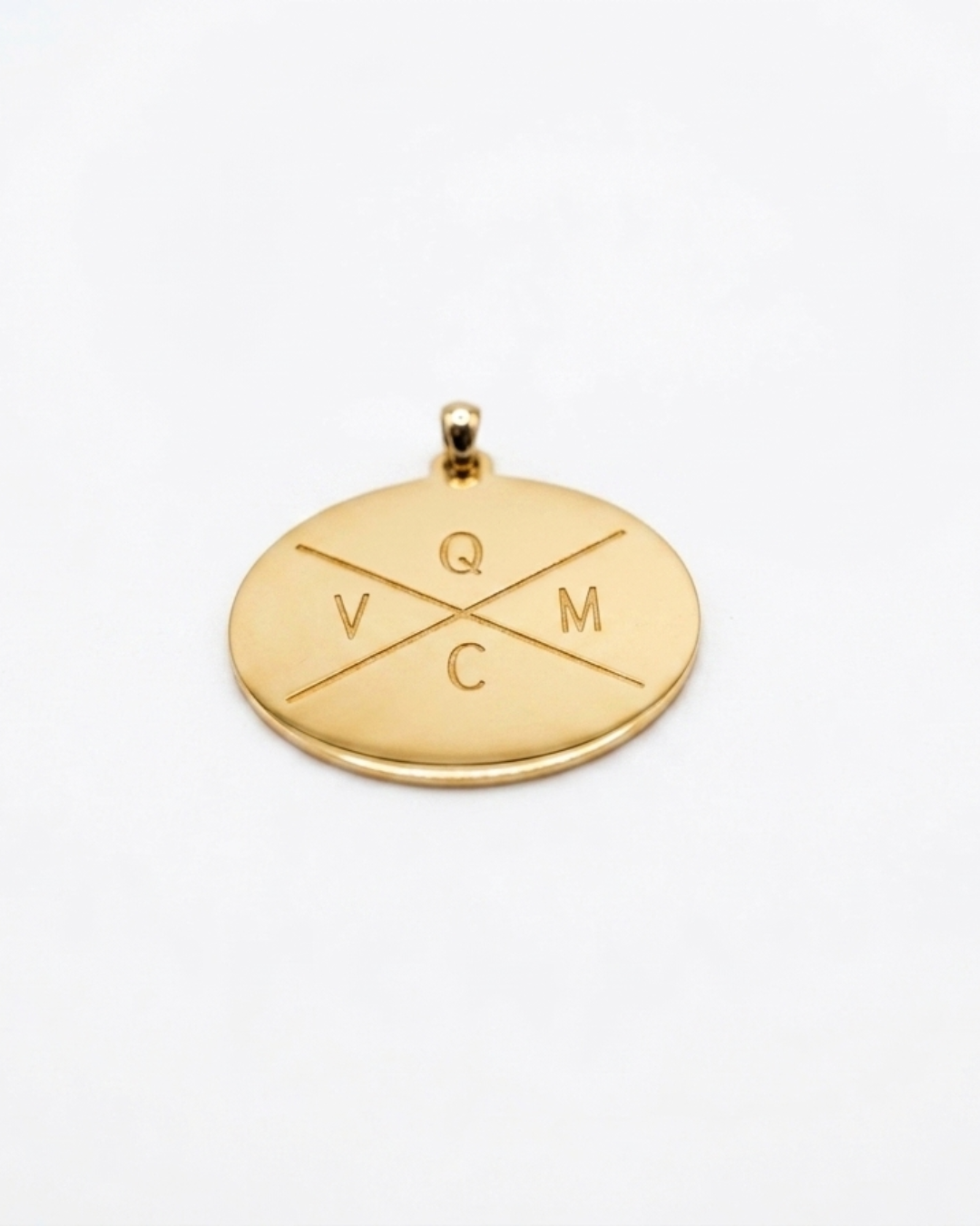 custom circle pendant in 14k solid gold