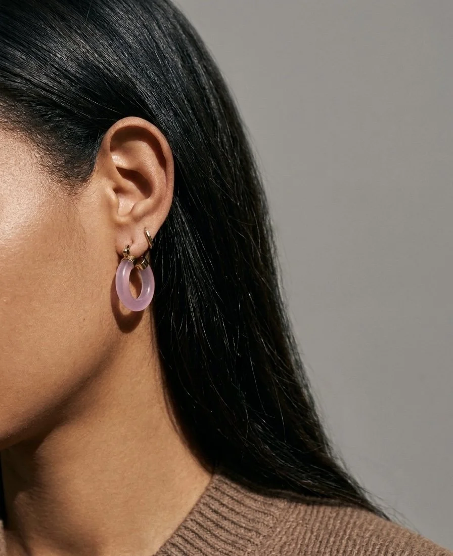 Jade hoop earrings
