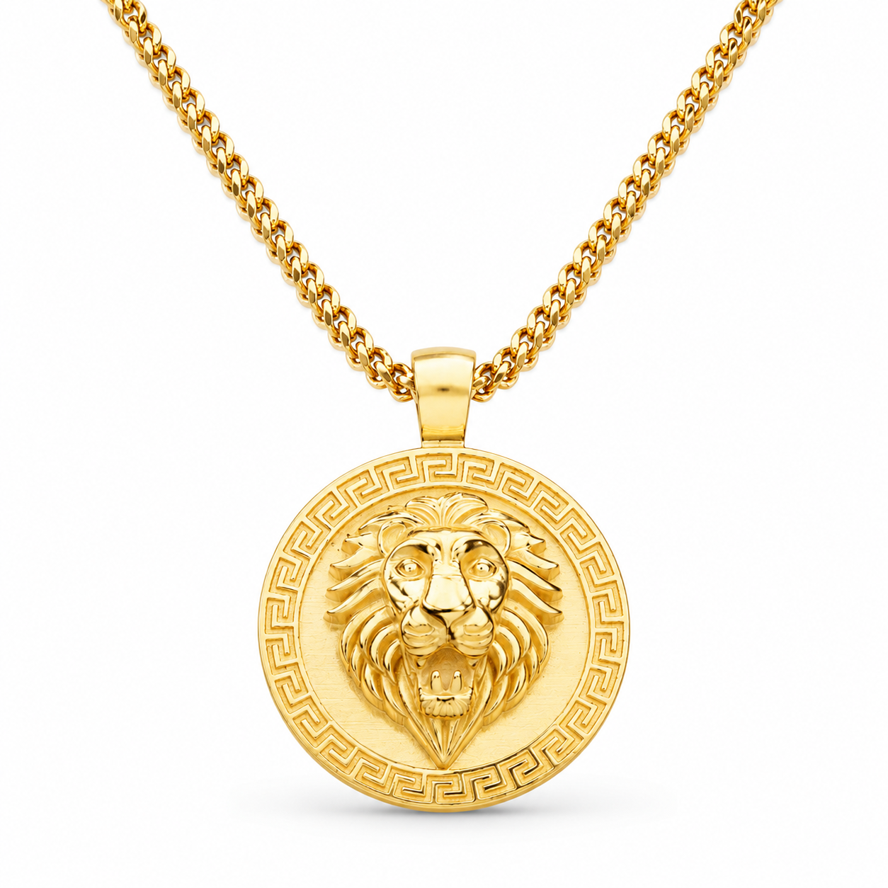 3D Lions head pendant in 14k gold