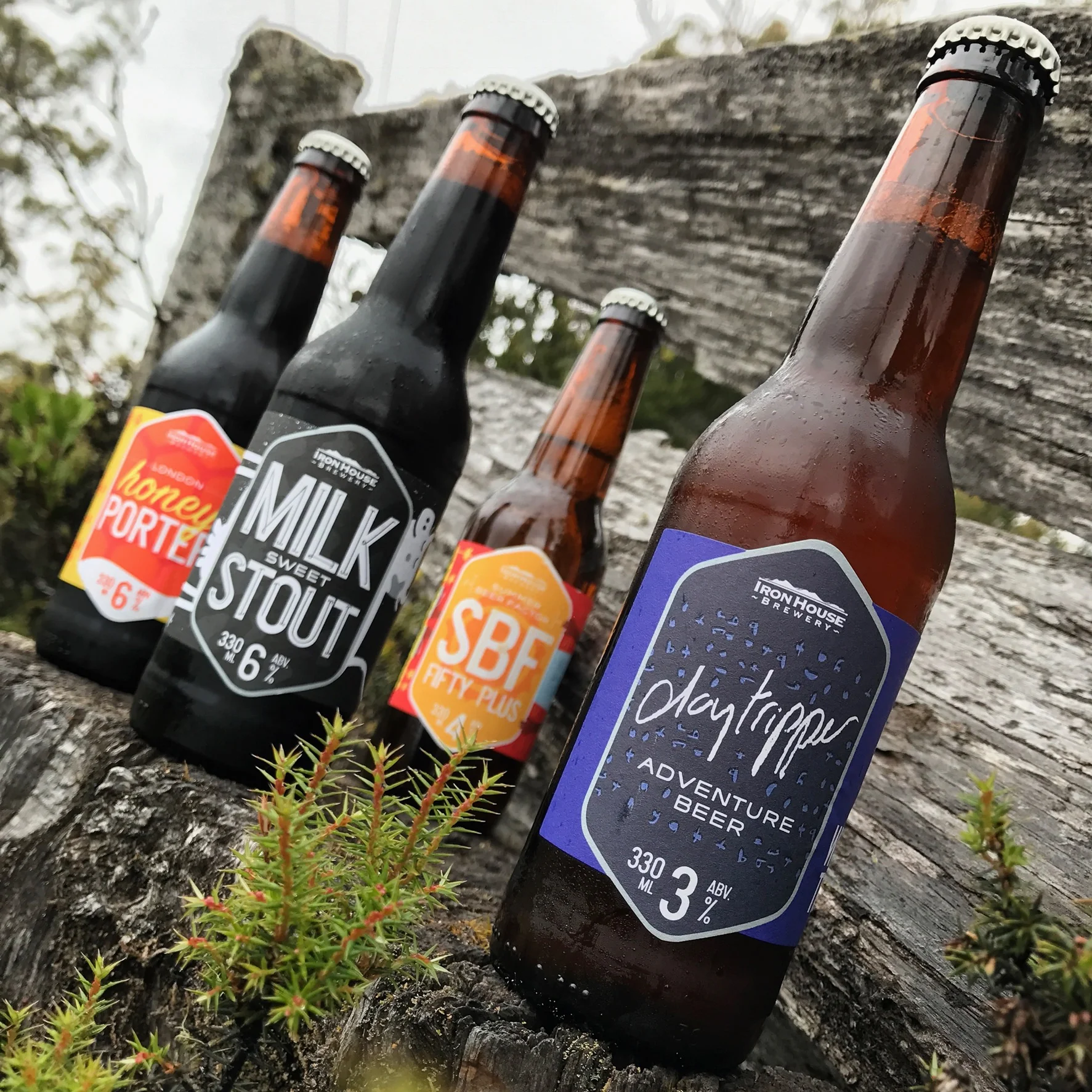 (Pictured: Iron House Honey Porter, Milk Sweet Stout, SBF Fifty Plus & Daytripper Adventure Beer)