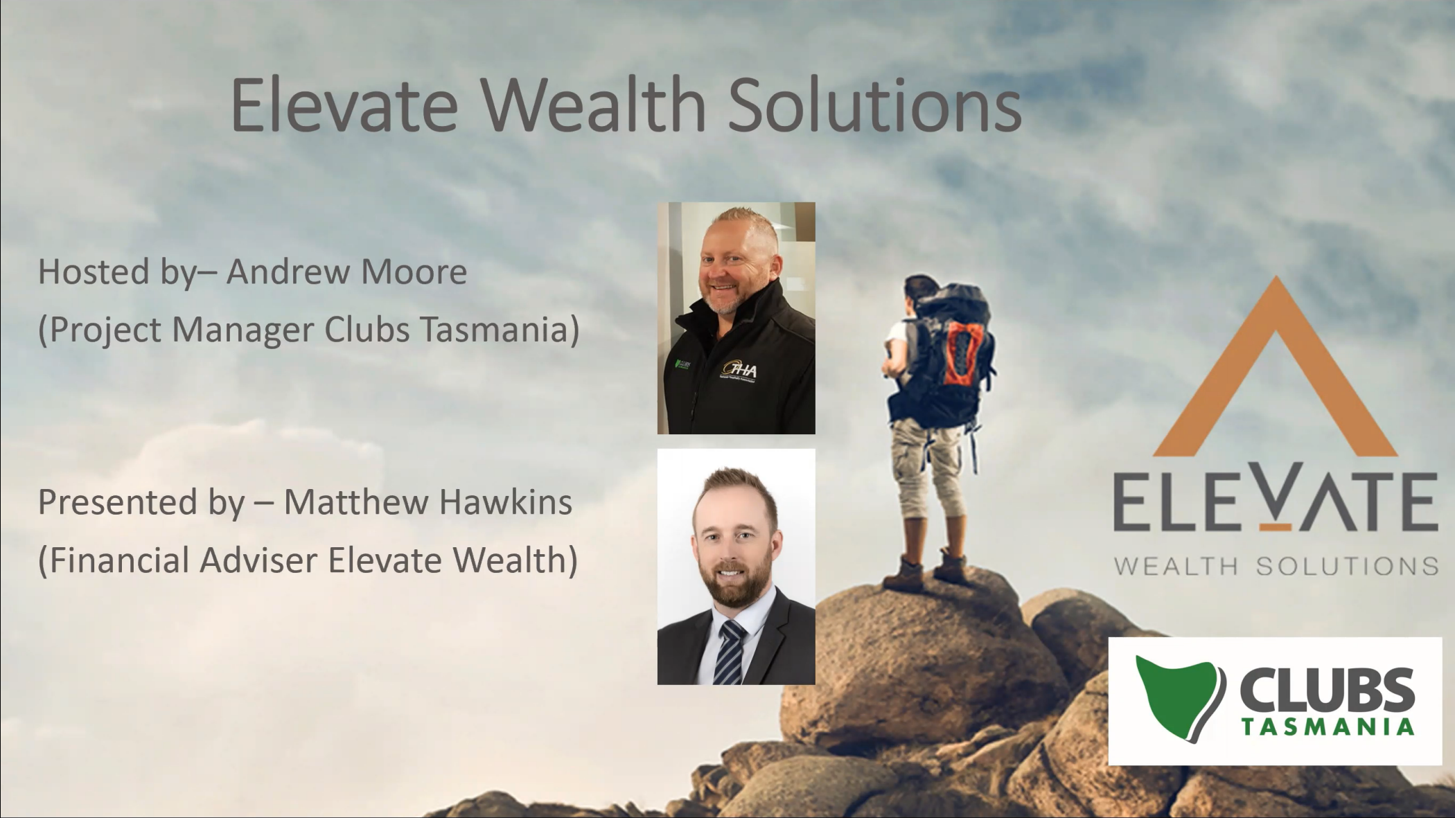 Elevate Wealth Solutions &amp; Clubs Tasmania Webinar