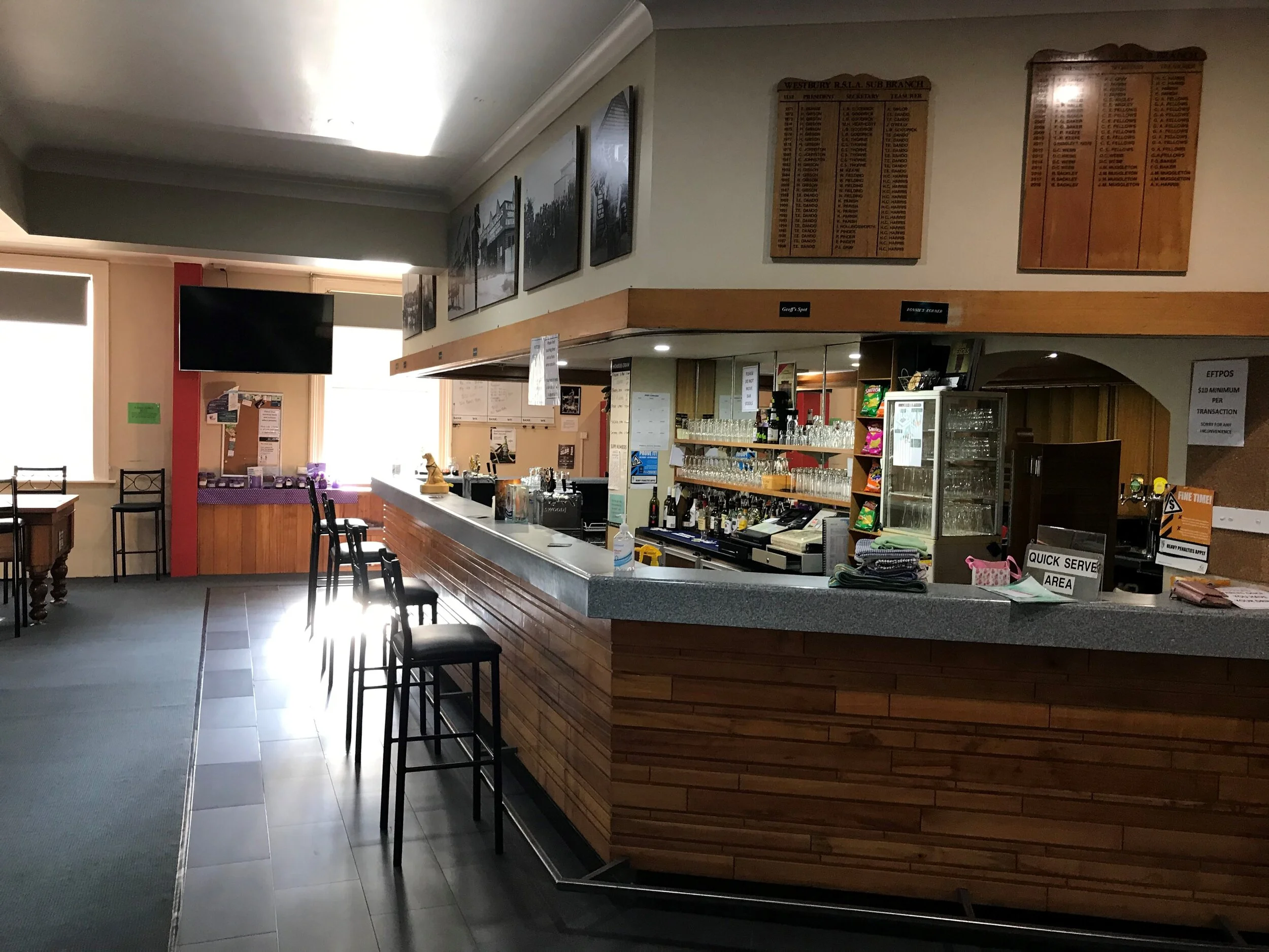 Premises that serve alcohol (limits to activities)