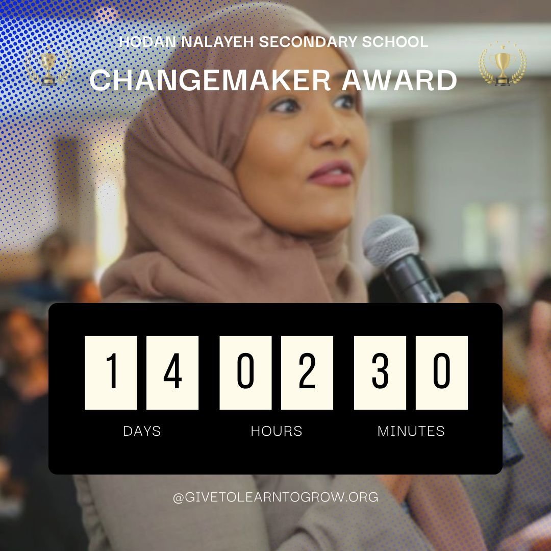 Only 14 days until the #HodanNalayeh #changemakeraward!!

We're excited to honour and recognise students who, like Hodan, have shown exemplary qualities and made impactful changes in their school and community. 

Stay tuned for an inspiring event! 

