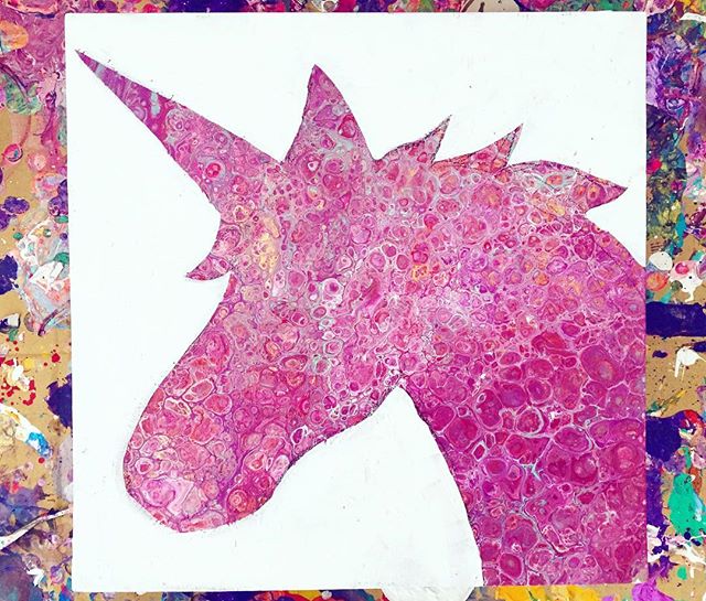 #31daysofdrawing #day10 #unicorn #acrylicpour #art #artistsoninstagram #painting #colourful