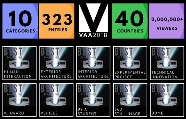 VAA 2018 at a glance!
.
.
#projection #vj #vjunion #videomapping#videojockey #videoart #digitalart#digitalarts #digitaldesign #mapping#motiongraphics #visualartistawards#VAAS #projectionmappers #renders#resolume #madmapper #adobe #ai#avolites #d3 #hi