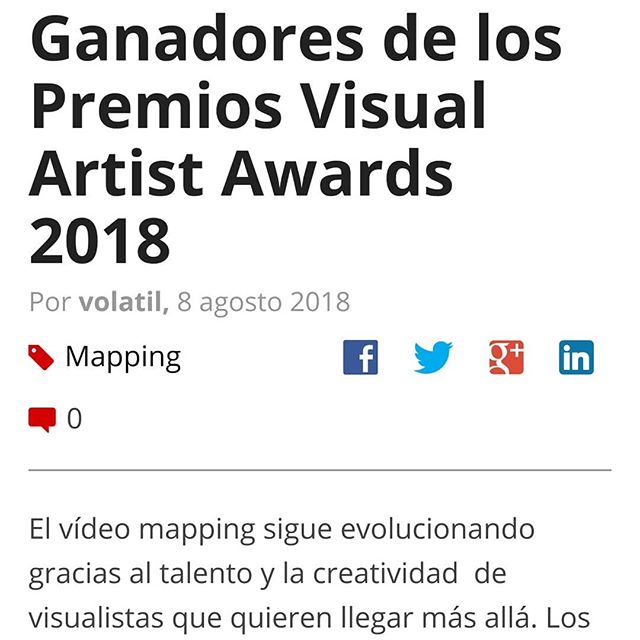 #VAANews in spanish!!!
Queremos compartir con todos nuestros seguidores de habla hispana est&aacute; nota que public&oacute; @vjspain sobre nuestra primera edici&oacute;n de los VAAs. Disponible ya en vjspain.com!
.
.
#projection #vj #videomapping #v