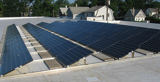 A solar panel incorporated into residential or low lying structures. – Source