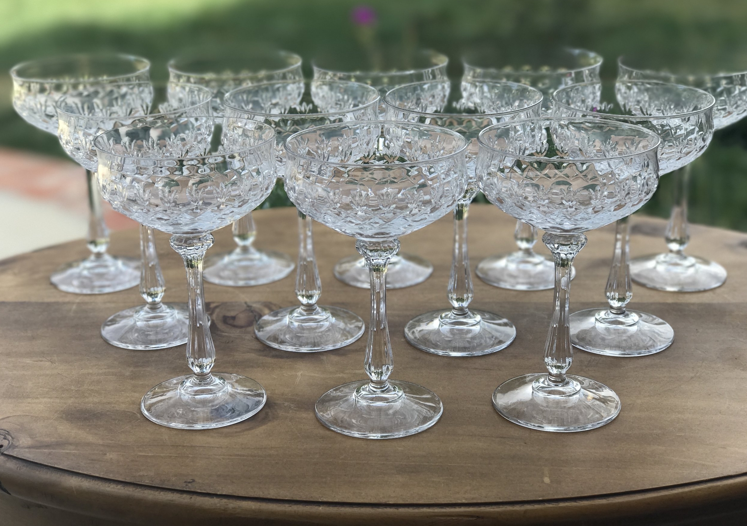 Small Cut Glass Pitchers — Birdie in a Barn, Vintage Event Rentals