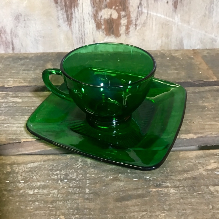 Signature Glass Coffee Cup Green