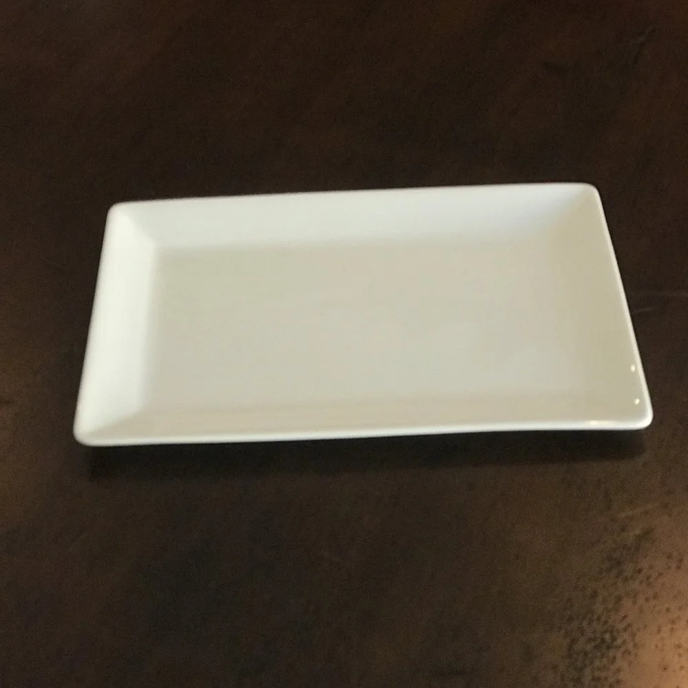 White Rectangle Serving Plate Small. 11” x 7.25” rectangle. Just a little smaller version.