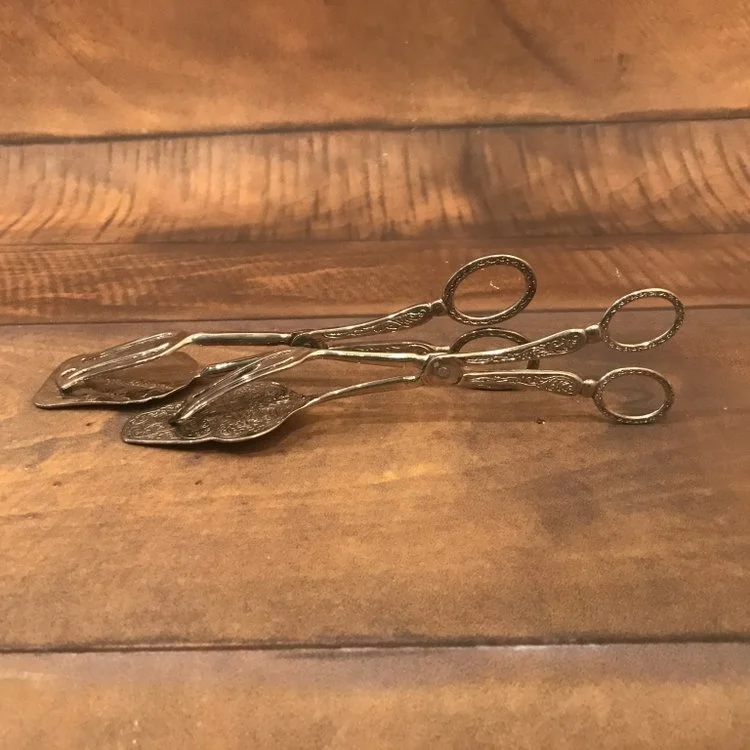 Silver Dessert Tongs Mismatched. Decorative. Great for cookies, brownies, or other treats.